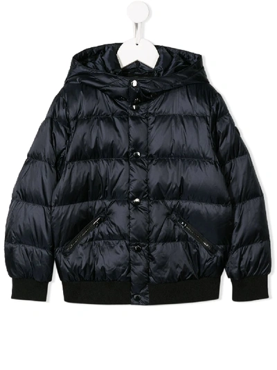 Shop Emporio Armani Hooded Puffer Jacket In Blue