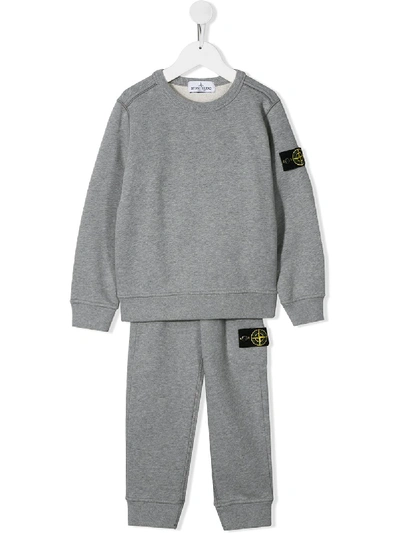 Shop Stone Island Junior Logo Patch Two-piece Tracksuit In Grey