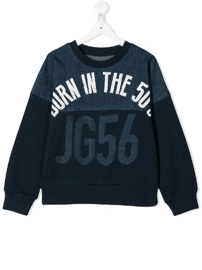 John Galliano Printed Sweatshirt In Blue