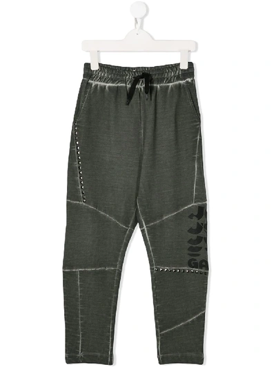 Shop John Galliano Stud-embellished Sweatpants In Grey