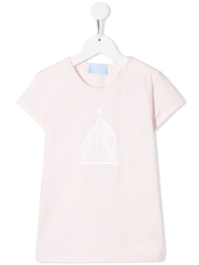 Shop Lanvin Enfant Sequin Logo T-shirt In Pink
