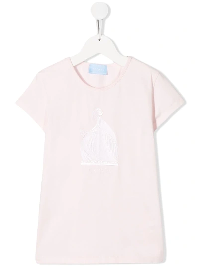 Lanvin Enfant Sequin Logo T-shirt In Pink