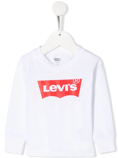 Shop Levi's Printed Logo Sweatshirt In White