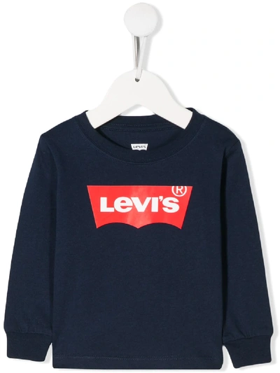 Shop Levi's Printed Logo Sweatshirt In Blue