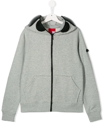 Shop Ai Riders On The Storm Teen Goggle Zip Up Hoodie In Grey