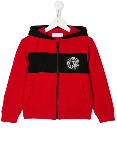 Shop Roberto Cavalli Junior Chest Logo Bomber Jacket In Red