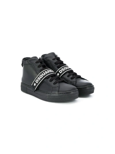 Shop Dsquared2 Iconic Applique Sneakers In Black