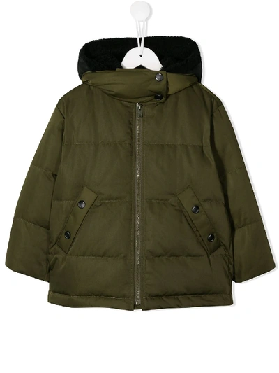 Shop Yves Salomon Enfant Quilted Down Jacket In Green