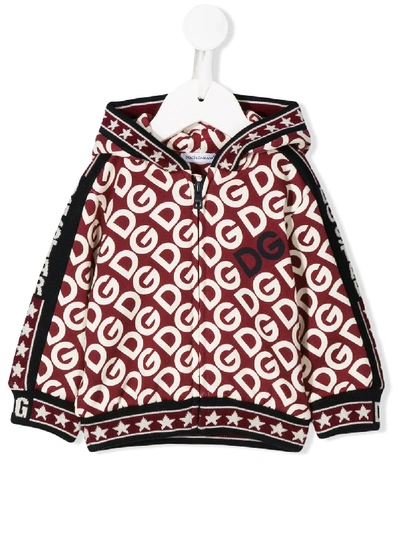 Shop Dolce & Gabbana Dg Logo-print Hoodie In Red