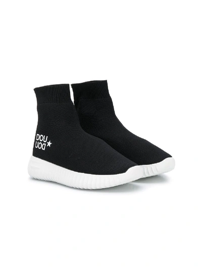 Shop Douuod Ankle Sock Sneakers In Black