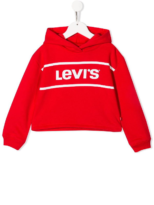 Levi's Kids' Logo Print Hoodie In Red | ModeSens