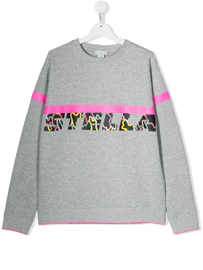 Shop Stella Mccartney Logo Print Sweatshirt In Grey