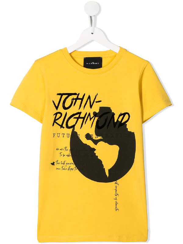 John Richmond Junior Kids' Graphic-print T-shirt In Yellow | ModeSens