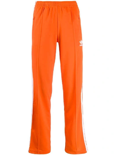 Shop Adidas Originals Side Stripe Track Pants In Orange