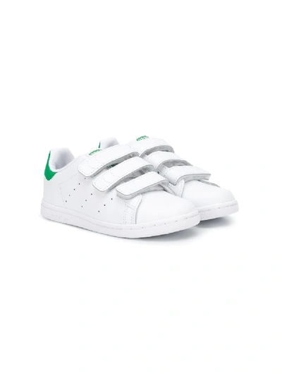 Shop Adidas Originals Stan Smith Touch Strap Sneakers In White