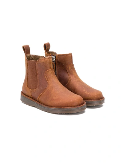 Shop Pèpè Distressed Chelsea Boots In Brown