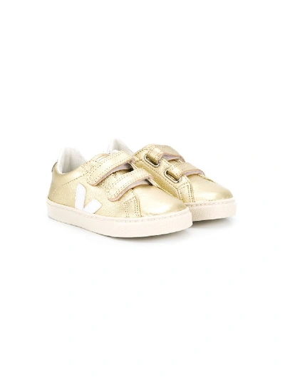 Shop Veja Esplar Low-top Sneakers In Gold