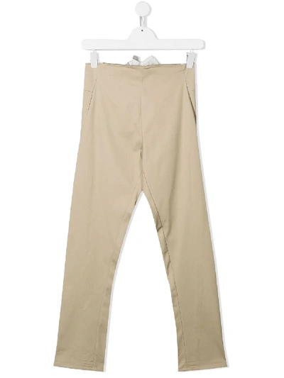 Shop Anja Schwerbrock Teen Poel Straight Leg Trousers In Neutrals