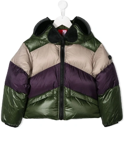 Shop Ai Riders On The Storm Mask-hood Down Jacket In Green