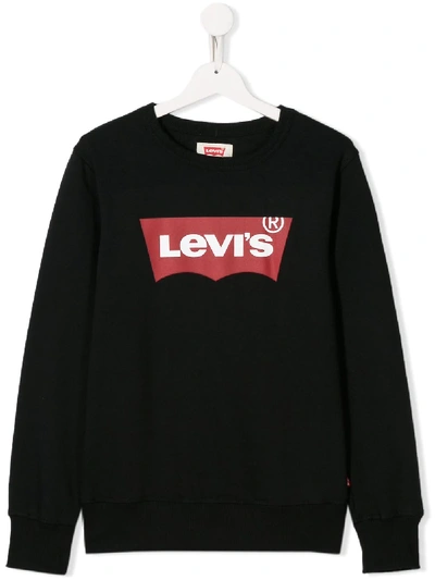 Shop Levi's Teen Logo Patch Sweatshirt In Black