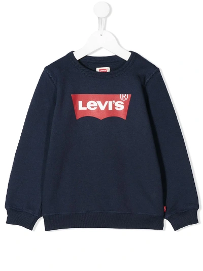 Shop Levi's Printed Logo Sweatshirt In Blue