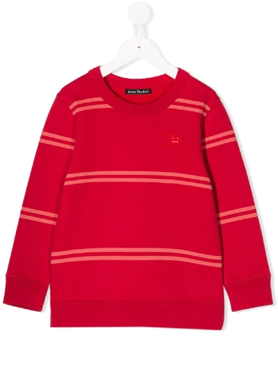 Shop Acne Studios Mini Fairview Striped Sweatshirt In Red