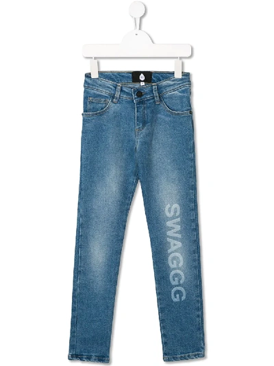 Shop Duo Swagg Mid-rise Slim Jeans In Blue