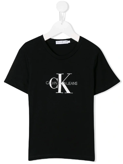 Shop Calvin Klein Branded T-shirt In Black