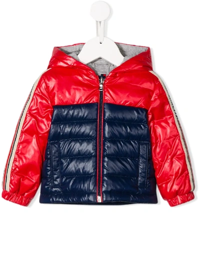Shop Moncler Bi-colour Quilted Down Coat In Red