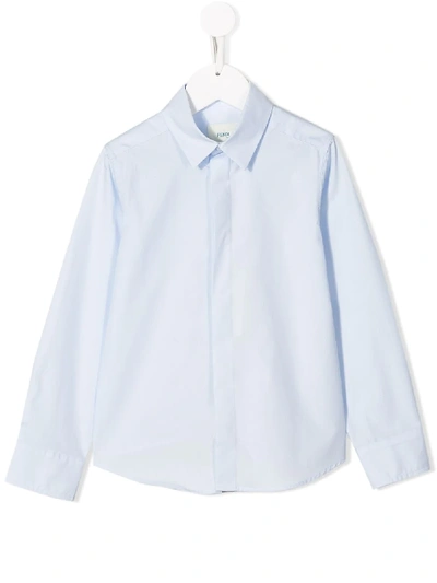 Shop Fendi Pointed Collar Shirt In Blue