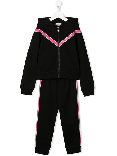 Shop Moncler Contrast-trim Tracksuit In Black