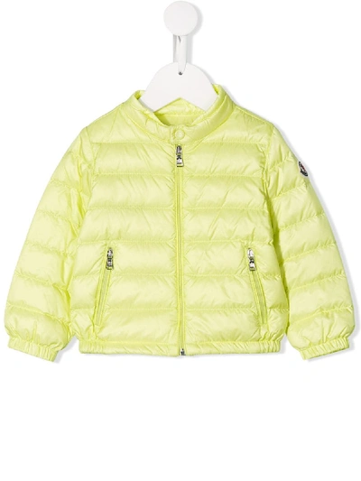 Shop Moncler High-neck Down Jacket In Yellow