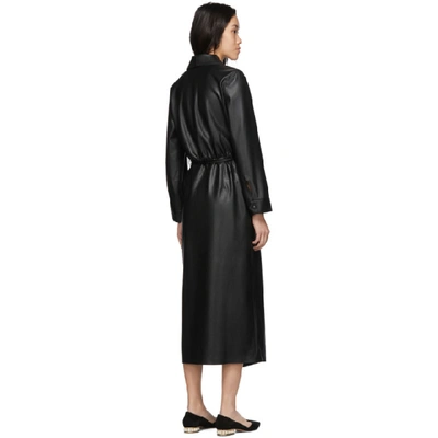 Shop Nanushka Black Vegan Leather Emery Dress