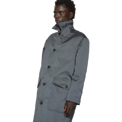 Shop Valentino Grey Caban Coat In Inm Irongry