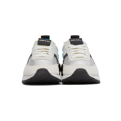 Shop Diesel White And Blue S-kb Low Sneakers In H7829 Whtbl