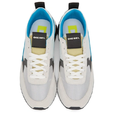 Shop Diesel White And Blue S-kb Low Sneakers In H7829 Whtbl