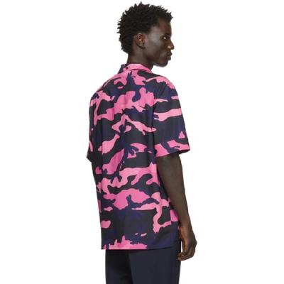 Shop Valentino Pink & Navy Camo Shirt In 13e Camou N