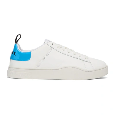 Shop Diesel White And Blue S-clever Ls Low Sneakers In H7797 Whtbl