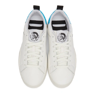 Shop Diesel White And Blue S-clever Ls Low Sneakers In H7797 Whtbl