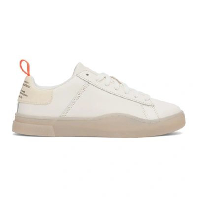 Shop Diesel White And Orange S-clever Low Sneakers In H7786 Whtor