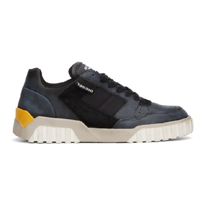 Shop Diesel Black S-rua Low 90 Sneakers In H7819 Black