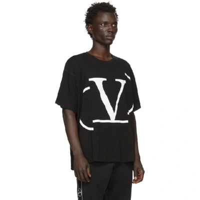 Shop Valentino Black Deconstructed Vlogo T-shirt In 0ni Nero/v
