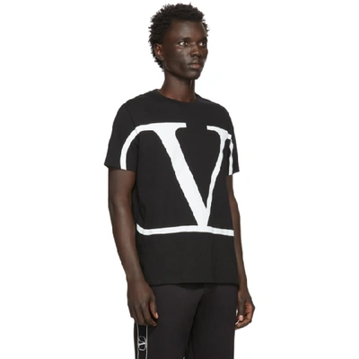 Shop Valentino Black Vlogo T-shirt In 0ni Nero/v