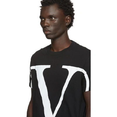 Shop Valentino Black Vlogo T-shirt In 0ni Nero/v