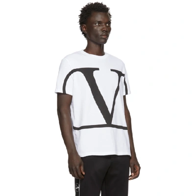 Shop Valentino White Vlogo T-shirt In A01 Bianco