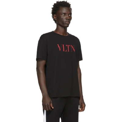 Shop Valentino Black And Red Vltn T-shirt In 0nr Nero/vl