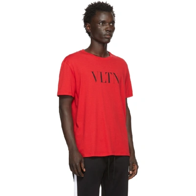 Shop Valentino Red And Black Vltn T-shirt In Ai5 Rosso/v