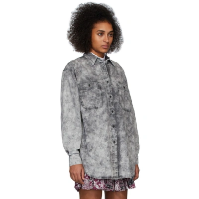 Shop Isabel Marant Étoile Isabel Marant Etoile Grey Denim Lynton Shirt In 02fk Fd Blk