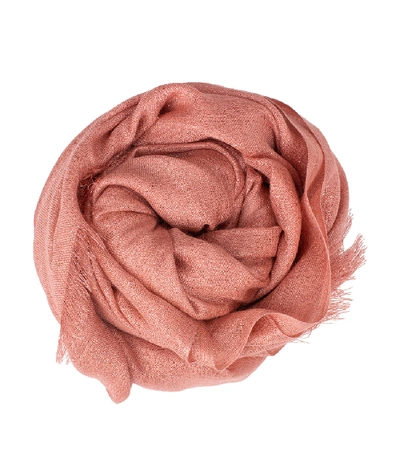 Shop Brunello Cucinelli Cashmere Blend Scarf In Med Pink