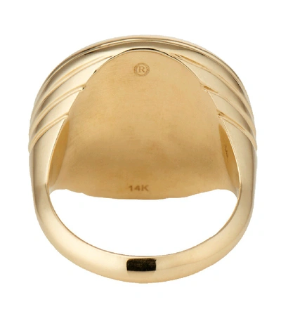 Shop Retrouvai Compass Signet Ring In Ylwgold